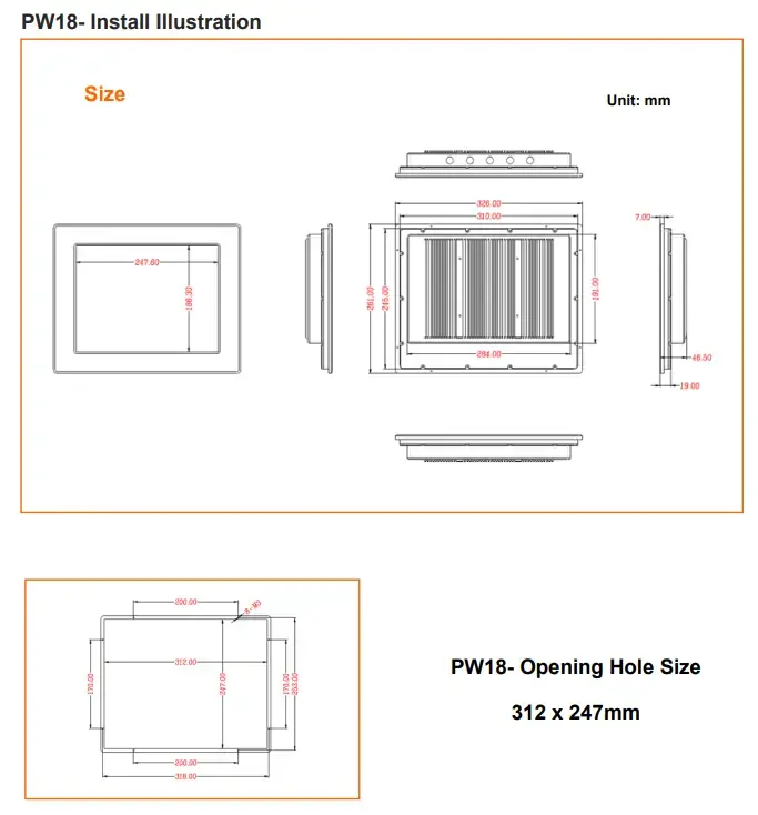 Panel PC PW18 Install