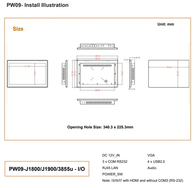 Panel PC PW09 Install