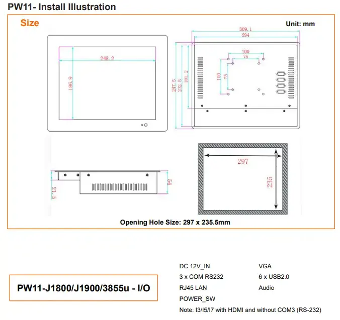 Panel PC PW11 Install